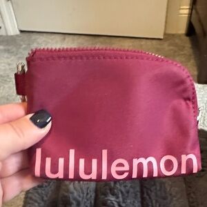Lululemon Athletica Burgundy Card/Coin Pouch